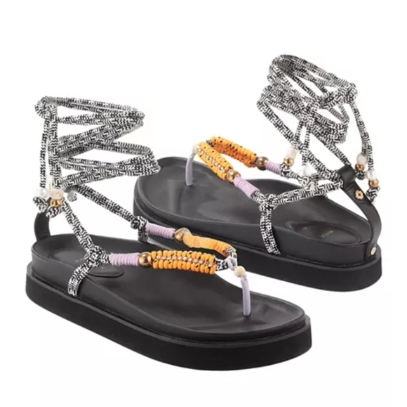 🖤🔹️Maje🔹️Women's 224 Fordona Ankle Tie Thong Sandals